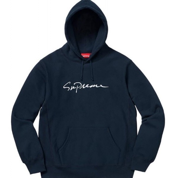 supreme hoodie cursive